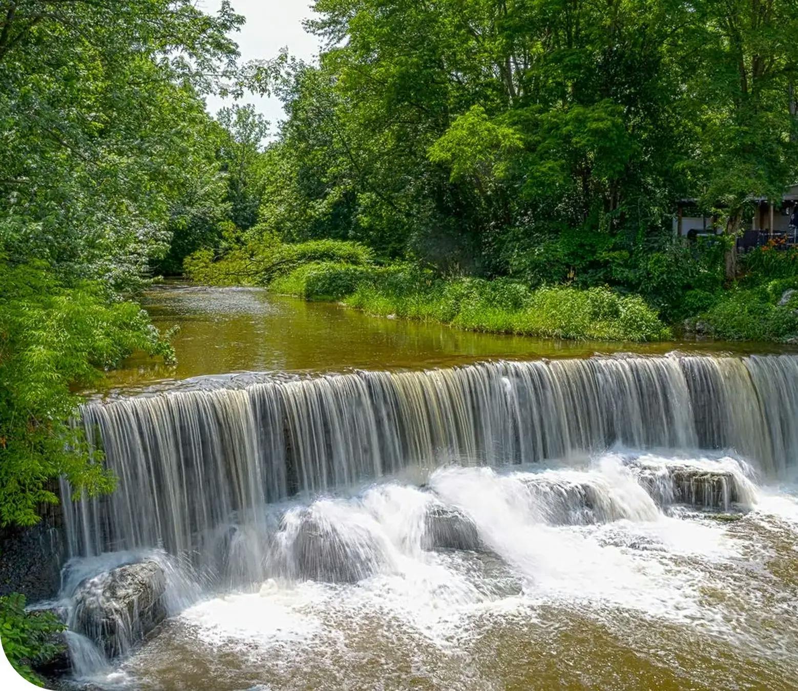 A picture of Flint Creek falls in the village of Phelps, NY